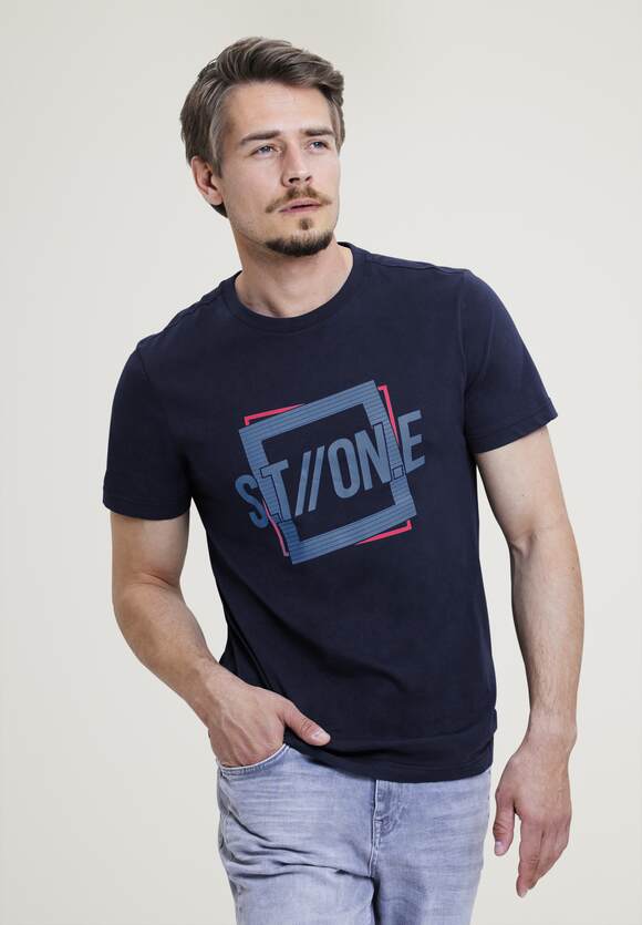 Blue Navy mit ONE ONE Herren Online-Shop Deep Logo STREET STREET - Print T-Shirt | MEN