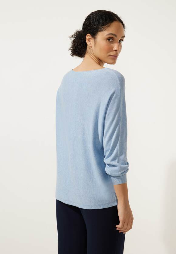 STREET ONE Pullover in Unifarbe Damen - Style Noreen - Light Dahlia Blue  Melange | STREET ONE Online-Shop