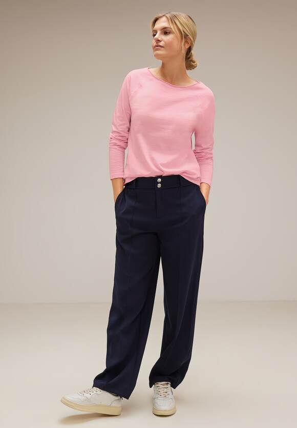 STREET ONE Basic Langarmshirt Damen - Style Mina - Soft Legend Rose | STREET  ONE Online-Shop