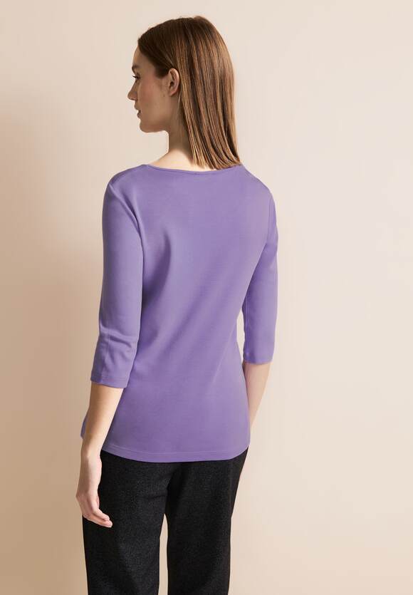 STREET ONE Basic T-Shirt Damen - Style Online-Shop Lilac Shiny | Pania Arm - ONE 3/4 mit STREET