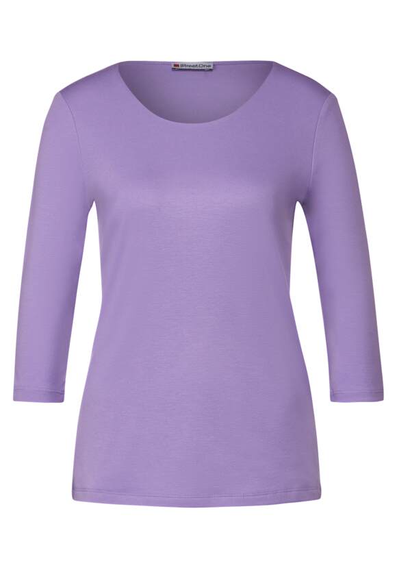 STREET ONE Basic T-Shirt | Online-Shop STREET Shiny Damen Arm Lilac mit Pania - Style 3/4 ONE 