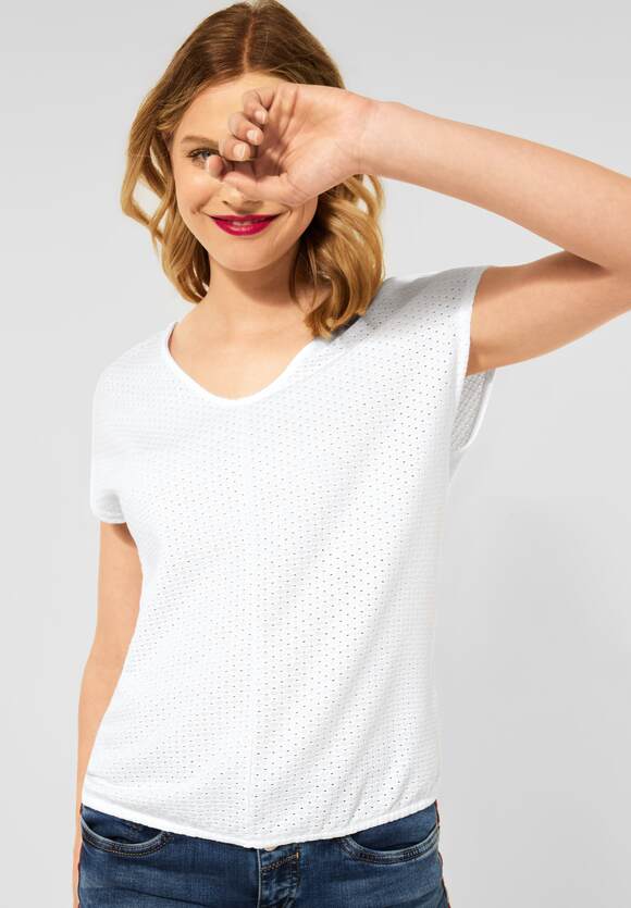 ONE STREET - Online-Shop Damen Struktur T-Shirt in Optik ONE White | STREET