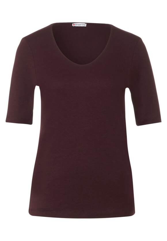STREET ONE T-Shirt in STREET | Wine ONE - Style Damen Online-Shop Palmira Unifarbe - Plummy
