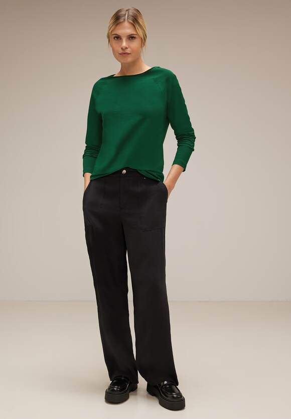STREET ONE Basic Style Mina Langarmshirt - Gentle | - Online-Shop STREET Damen Green ONE