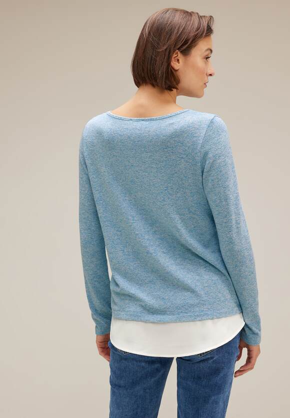 STREET ONE Cosy Shirt in Online-Shop Blue 2in1 Damen | ONE Light - Mel. STREET Look Aquamarine