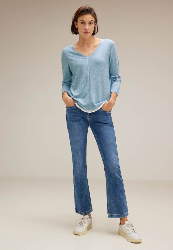 Light Blue Shirt | - ONE Mel. Cosy 2in1 in Damen Aquamarine ONE Online-Shop STREET STREET Look