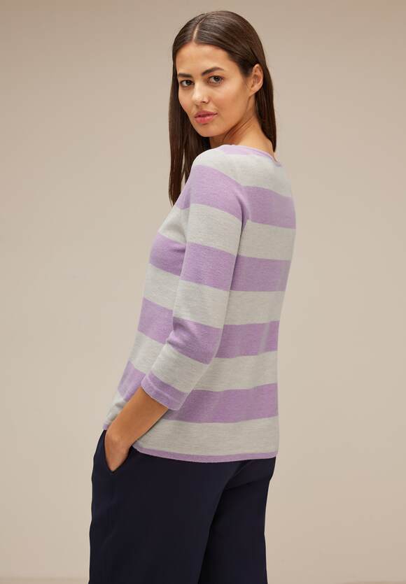 STREET ONE Cosy Streifenshirt Damen | ONE Melange - Online-Shop Pure Lilac STREET Soft