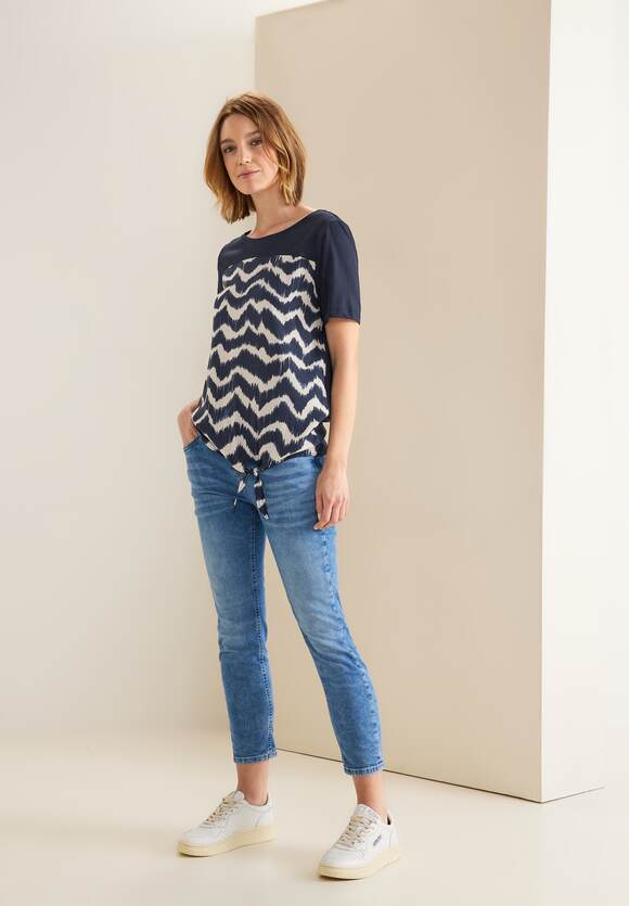 STREET ONE T-Shirt in Unifarbe Splash | STREET - Damen Style ONE - Online-Shop Blue Crista