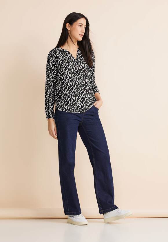 STREET ONE Minimalprint Bluse Damen - Style Bamika - Deep Blue | STREET ONE  Online-Shop