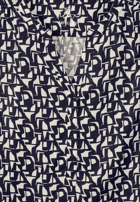 STREET ONE Minimalprint Bluse Damen - Style Bamika - Deep Blue | STREET ONE  Online-Shop | Hemdblusen