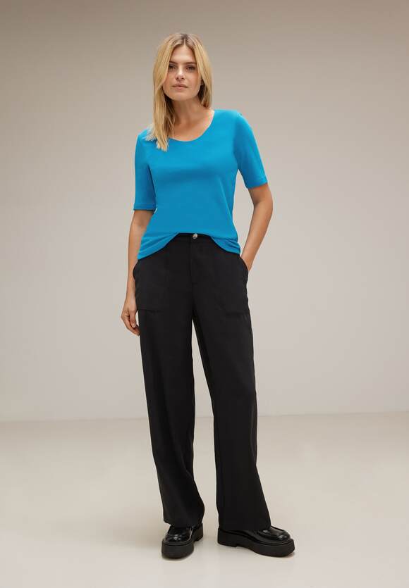 STREET Damen Style ONE Online-Shop ONE - | STREET Unifarbe - Blue in T-Shirt Palmira Aquamarine