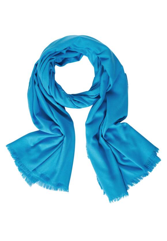 STREET ONE Cosy Schal mit Fransen Damen - Aquamarine Blue | STREET ONE  Online-Shop | Modeschals