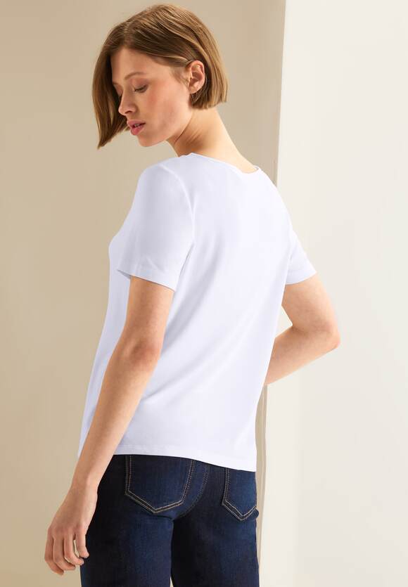 STREET | Damen Tapedetail ONE White ONE STREET - Online-Shop T-Shirt mit