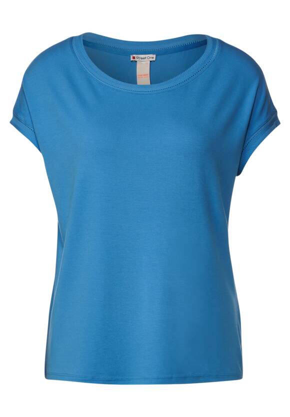Online-Shop Dames ONE STREET Blue met T-shirt Jersey sierband STREET - | ONE Bay