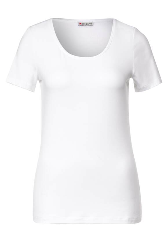 STREET ONE Basic Long T-Shirt Damen - Style Ivy - White | STREET ONE  Online-Shop