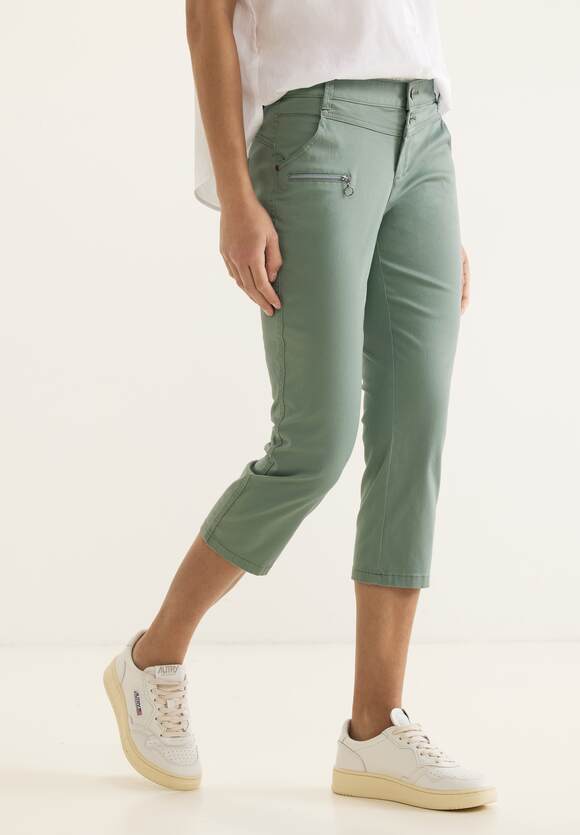 Casual - Online-Shop STREET Yulius Damen - Caprihose STREET ONE Vintage Fit Green Style ONE Cool |