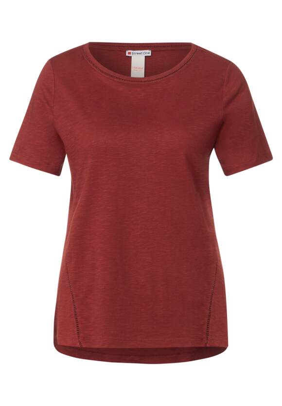 STREET ONE T-Shirt mit | Tapedetail Red Foxy Online-Shop Damen Häkel - STREET ONE