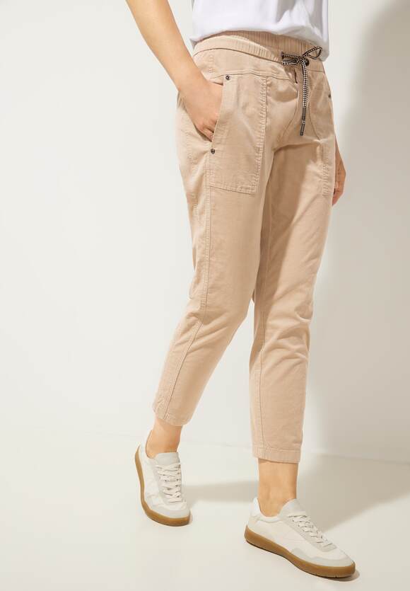 STREET ONE Papertouch Casual Fit Hose Damen - Style Mom - Light Smooth Sand  | STREET ONE Online-Shop