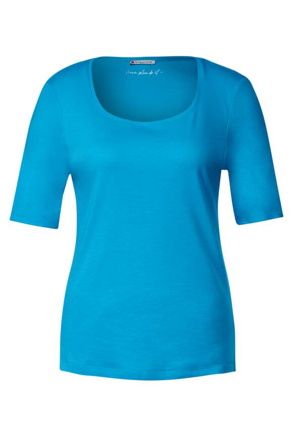 ONE STREET Style - ONE Online-Shop Shirt Ausschnitt Damen mit Splash Karrée Pania STREET | Aqua -