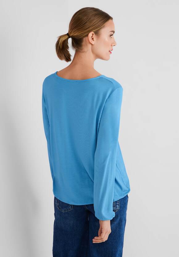 STREET ONE Shirt mit Gummizug | STREET Saum Blue Splash ONE Online-Shop Damen - im