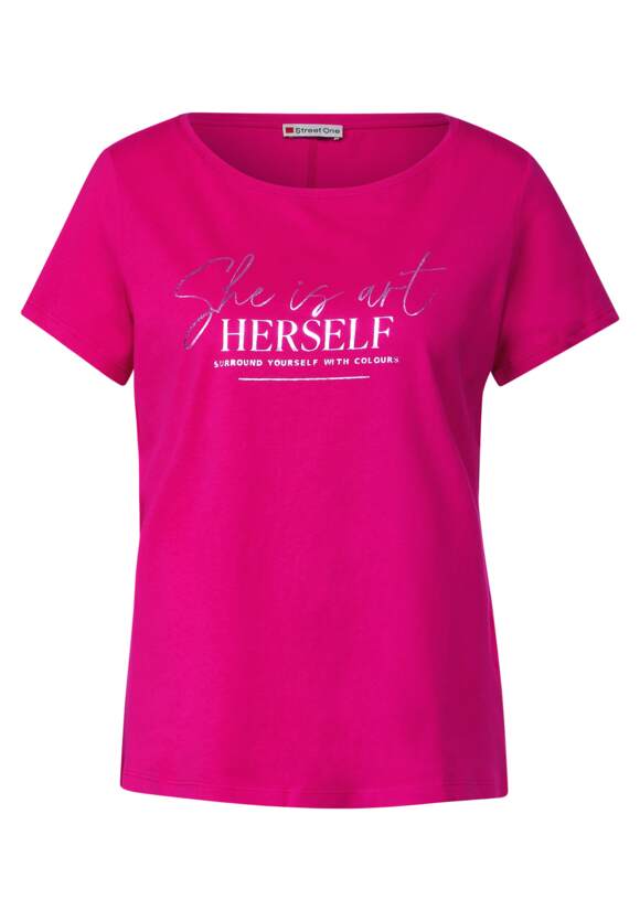- Damen Online-Shop Pink STREET ONE Partprint T-Shirt Nu STREET ONE | mit