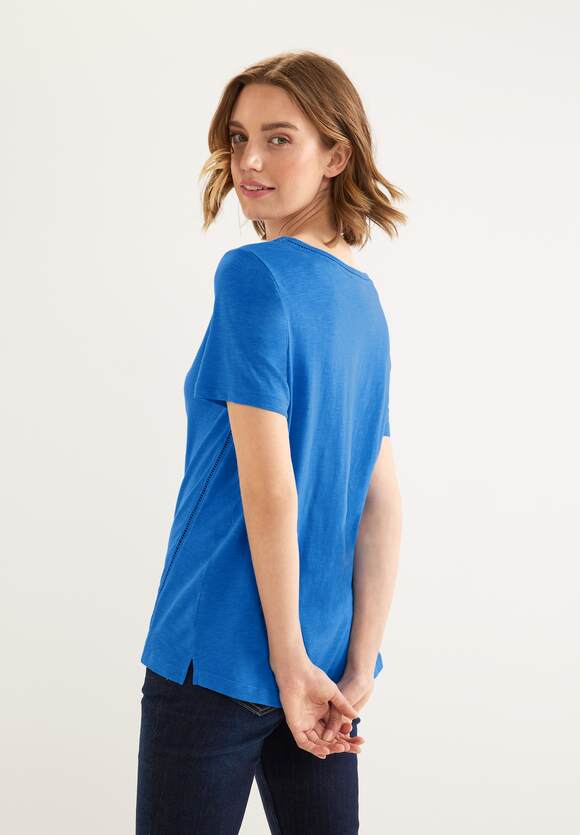 | STREET ONE Online-Shop STREET ONE Damen mit Bay Häkel T-Shirt Tapedetail Blue -
