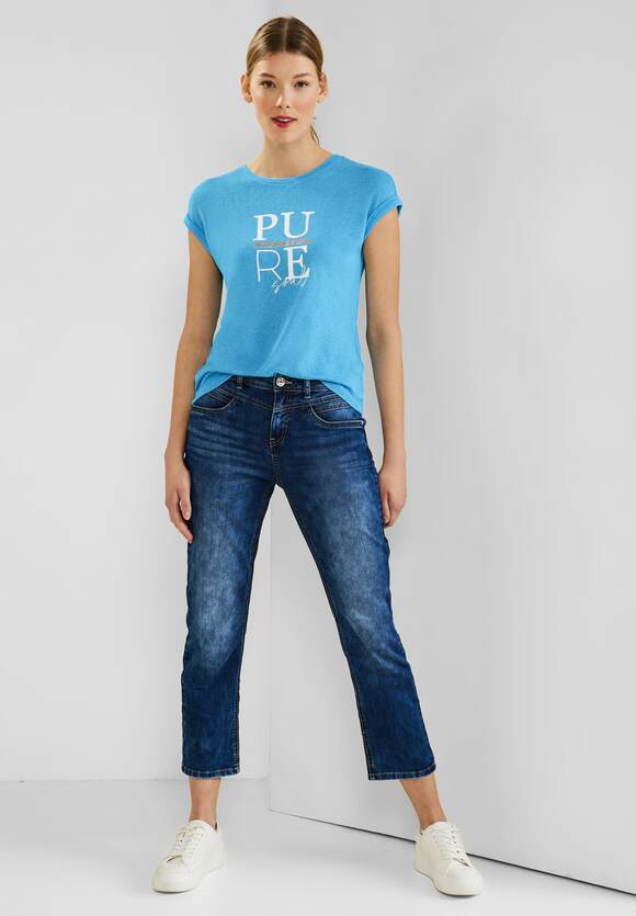 STREET ONE Shirt mit Partprint Damen - Splash Blue | STREET ONE Online-Shop