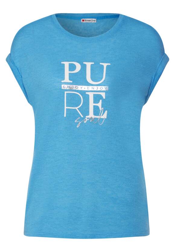STREET ONE Shirt mit Partprint Damen - Splash Blue | STREET ONE Online-Shop
