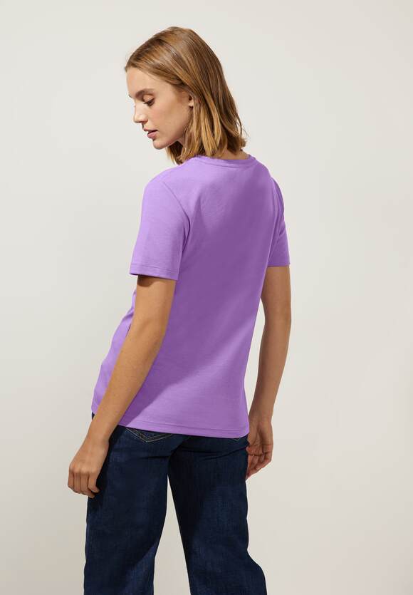 Rundhals - Lilac ONE Online-Shop Lupine Damenshirt Damen | mit STREET ONE STREET