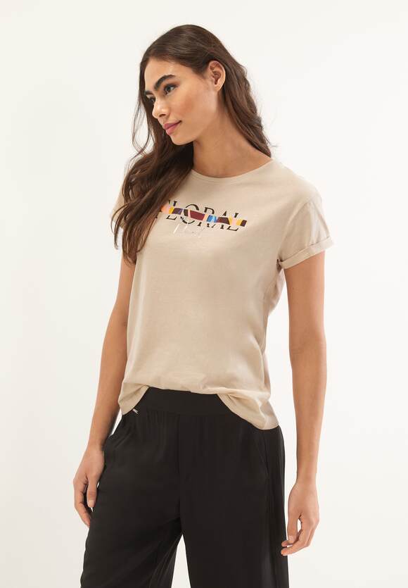 Basic - Partprint Strong T-Shirt | STREET ONE Online-Shop STREET Damen ONE Berry Shake