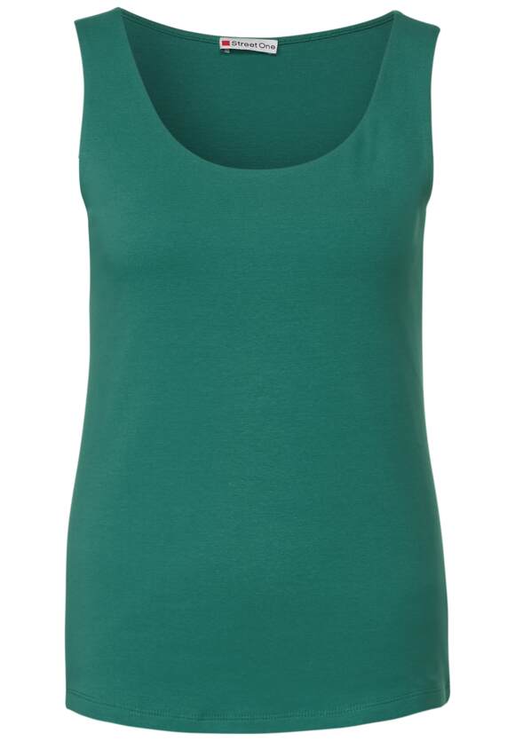 STREET ONE Ärmelloses Shirt in Unifarbe Damen - Style Gania - Lagoon Green  | STREET ONE Online-Shop