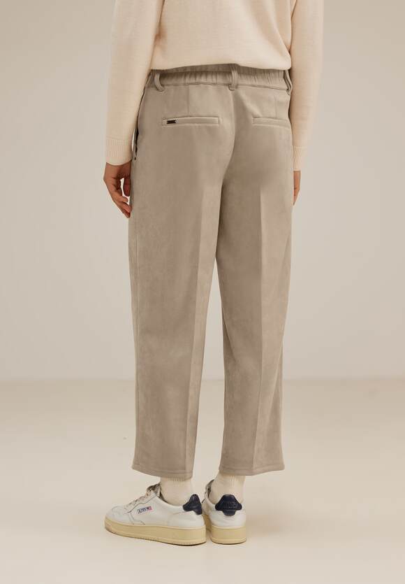 STREET ONE Casual Damen Fit Hose Dull | Sand STREET Online-Shop - Velours Bleached ONE