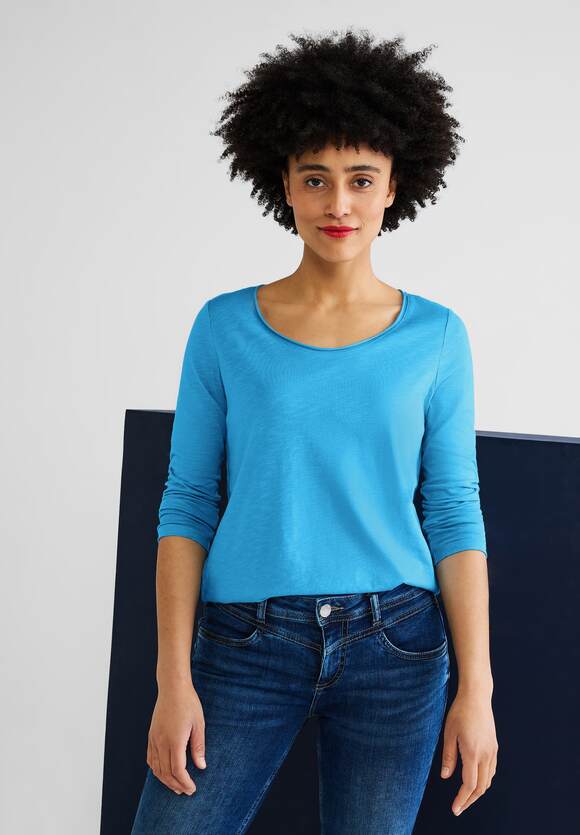 3/4 Blue Gerda mit | Splash Online-Shop Shirt Style ONE - Basic ONE - Damen Ärmel STREET STREET