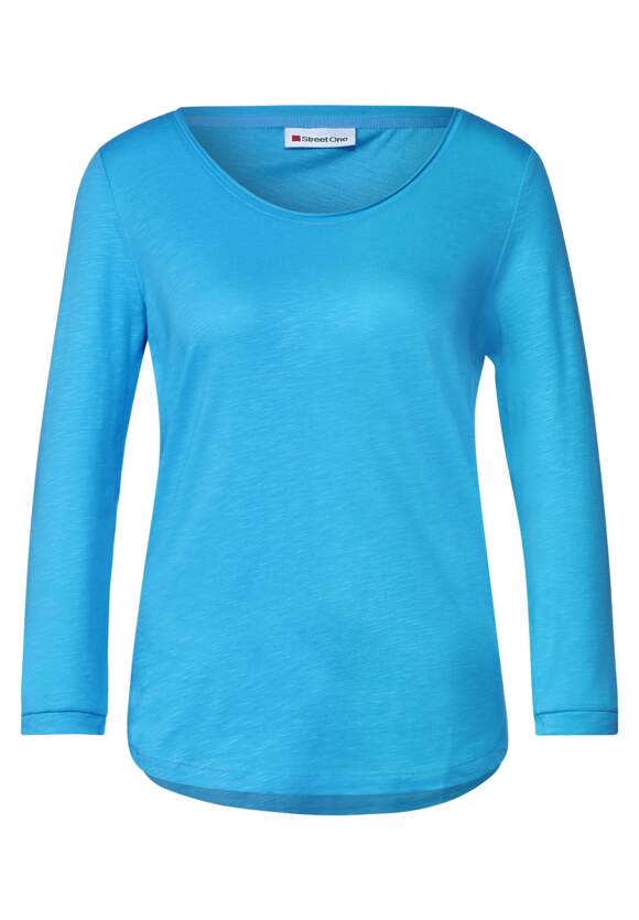 STREET ONE Basic Shirt mit 3/4 Ärmel Damen - Style Gerda - Splash Blue | STREET  ONE Online-Shop
