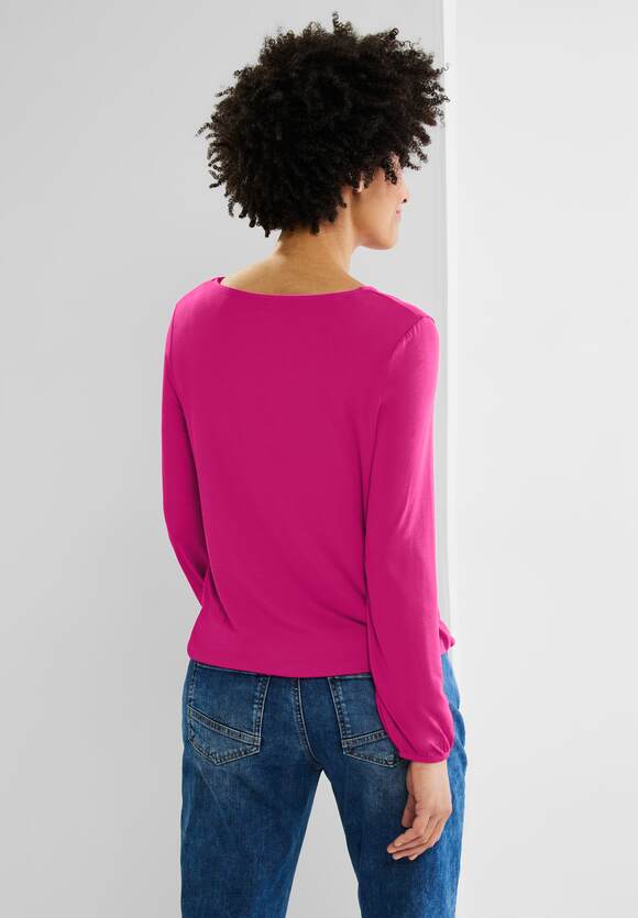 | Shirt - im ONE Online-Shop mit Saum Nu STREET STREET ONE Gummizug Pink Damen