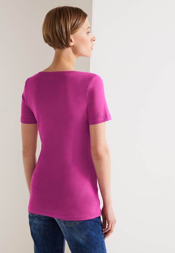 STREET ONE Basic Long T-Shirt Damen - Style Ivy - Magenta Pink | STREET ONE  Online-Shop