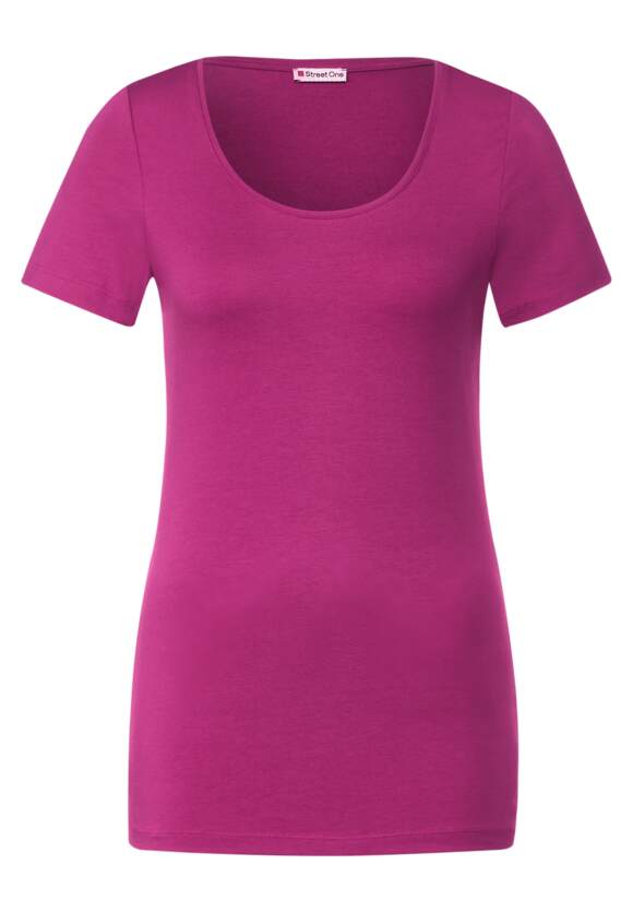 STREET ONE Basic Long T-Shirt Damen - Style Ivy - Magenta Pink | STREET ONE  Online-Shop