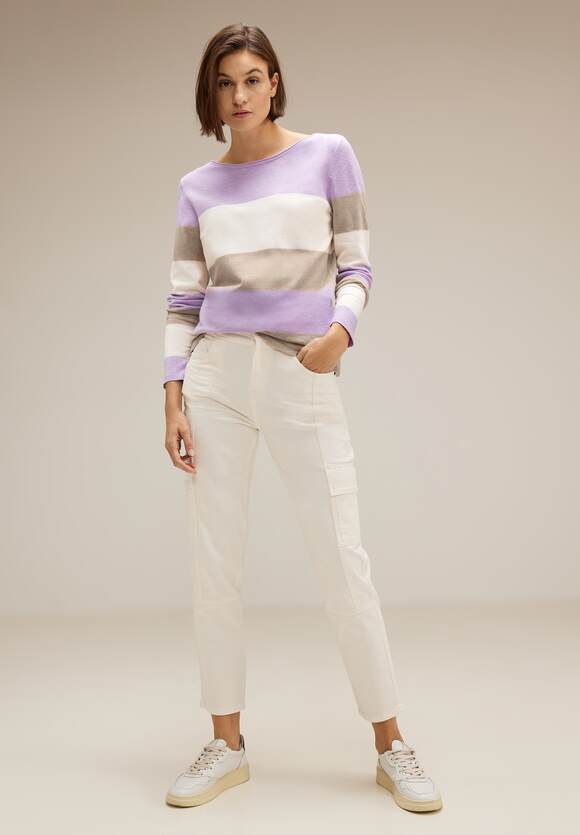 Multicolor Pullover | Lilac ONE ONE Soft Pure STREET Melange Damen Streifen STREET - Online-Shop
