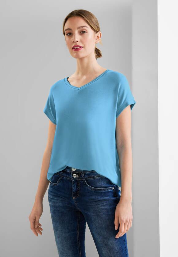 Shirt | Online-Shop ONE STREET - ONE mit V-Ausschnitt Damen STREET Splash Blue