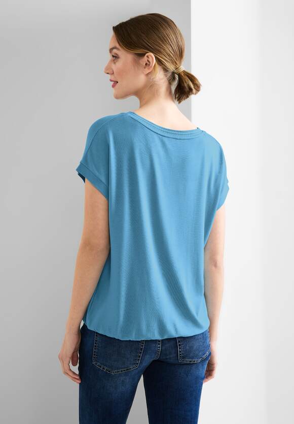 STREET ONE Shirt Online-Shop - ONE STREET Dames met Splash Blue | V-hals