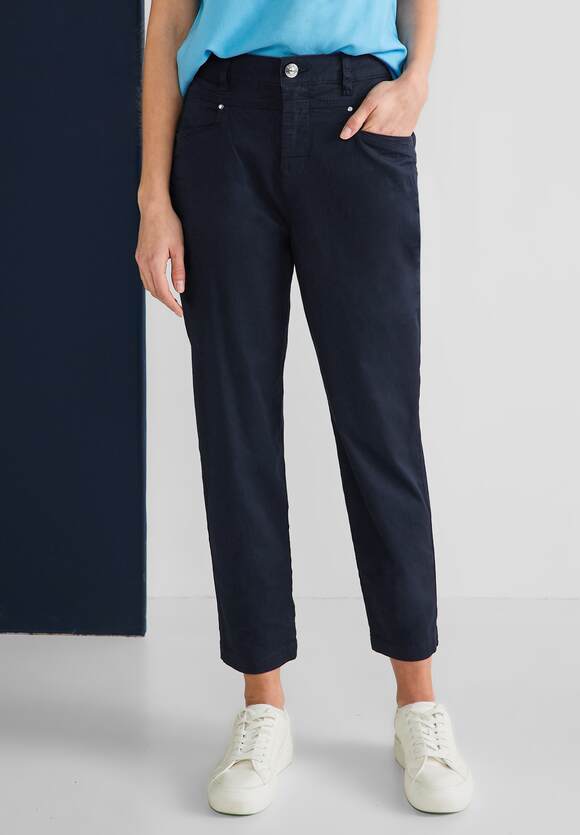STREET ONE Papertouch Casual Fit Hose Damen - Style Mom - Deep Blue | STREET  ONE Online-Shop