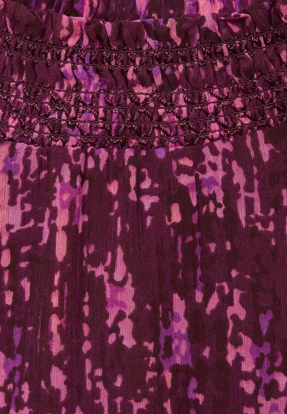 STREET ONE Bluse mit Smokdetails - Brown | ONE Online-Shop STREET Damen Purple