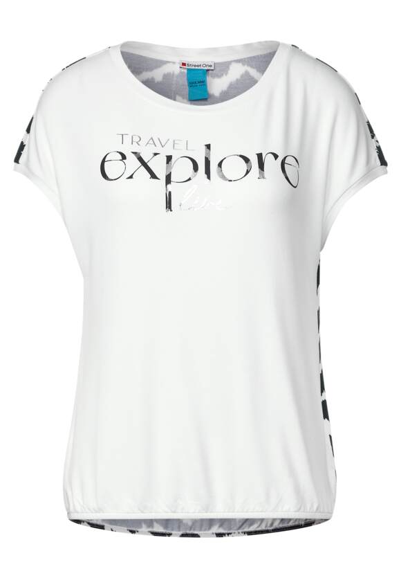 STREET ONE Shirt mit Wordingprint Damen - Off White | STREET ONE Online-Shop