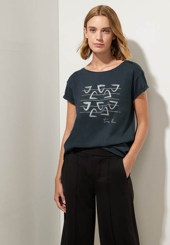 STREET ONE T-Shirt Light | Damen - mit STREET Rose Paillettenprint Berry Online-Shop ONE