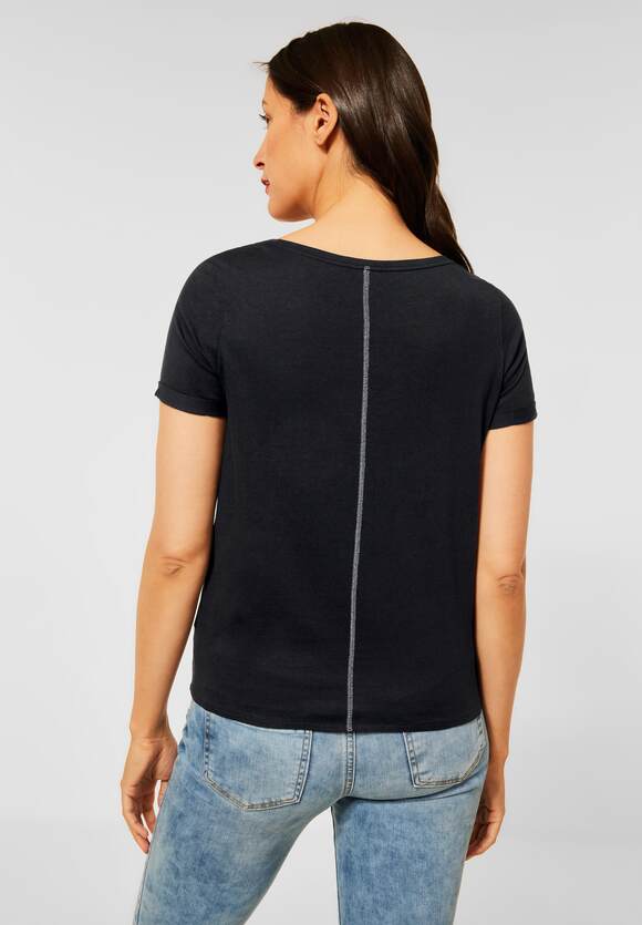 STREET ONE T-Shirt mit Knotendetail Damen - Black | STREET ONE Online-Shop