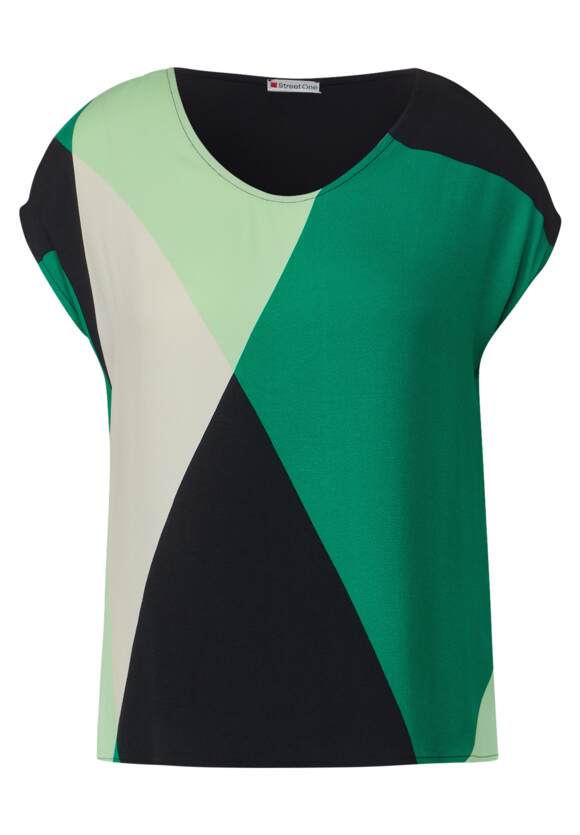 Materialmix Fresh Spring Online-Shop | STREET Green ONE - Printshirt STREET Damen ONE