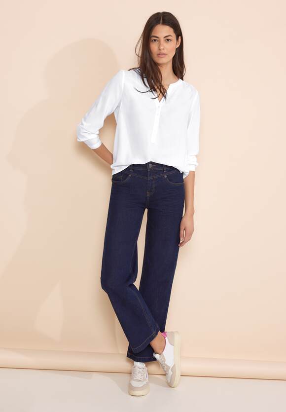 ONE - Online-Shop STREET White Bluse in Basic Style | Bamika Unifarbe Damen - ONE STREET