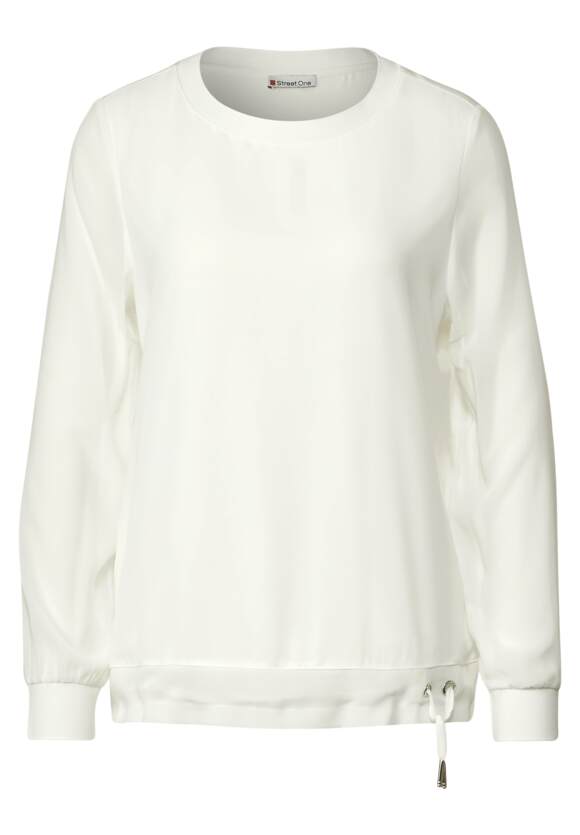 STREET ONE Chiffon Shirt Damen - Off White | STREET ONE Online-Shop