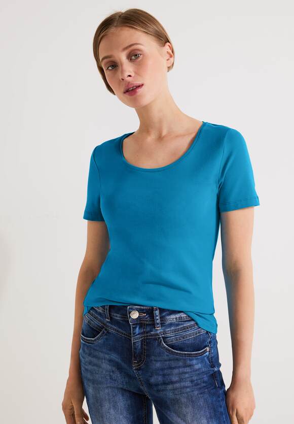 | ONE STREET Green Meadow - mit Online-Shop Shirt Style STREET Damen Pania ONE - Karrée Ausschnitt