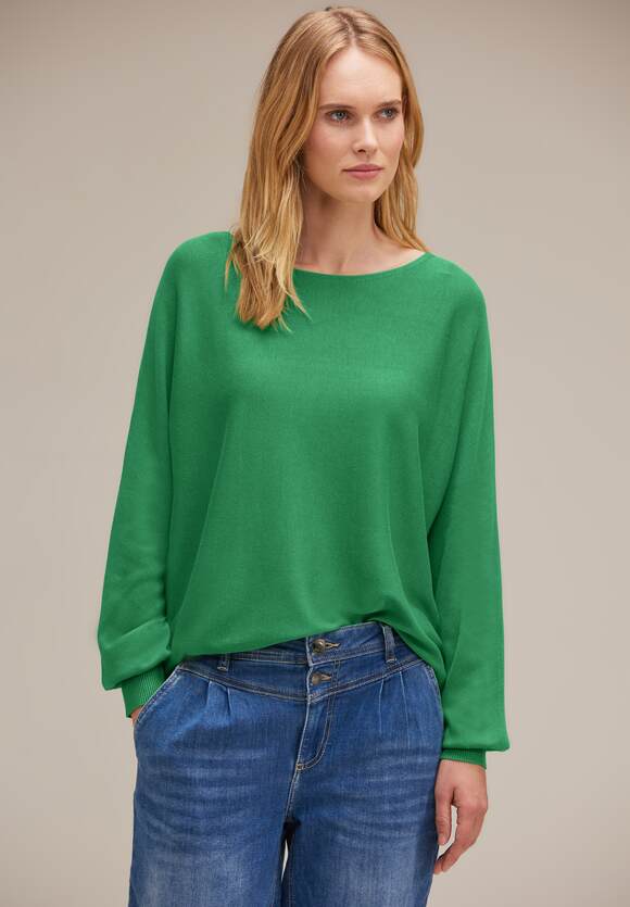 STREET ONE Pullover in Unifarbe Noreen | ONE Green Fresh Online-Shop Gentle Style STREET - - Damen